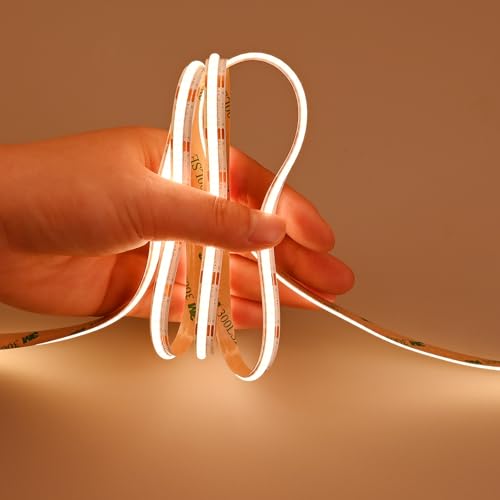 Image of GOMING 24V 10M(32.8ft) 3Pin 8mm Width CCT COB LED Strip 2700K-6500K Tunable White 576LED /M CRI 93+ Flexible IP20 Not Waterproof LED Tape Lights for Home Decor(Controller and Power Supply Not Included)