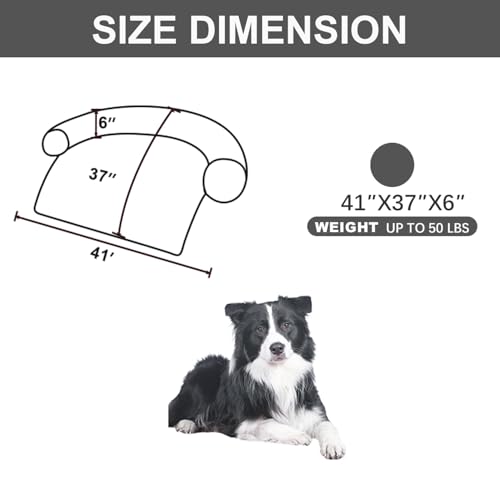 Image of Calming Dogs /Cats Bed Mats, Dog Pad Washable Removable Couch Cover, Plush Long Fur Mat for Pets, Waterproof Lining, Perfect for Small, Medium and Large Dogs and Cats (Dark Gray, 41 inchx37 inch)