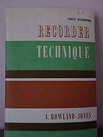 Recorder Technique 0193186047 Book Cover