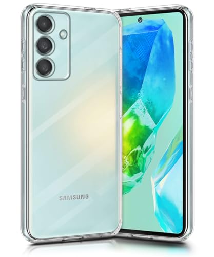 Image of WOW IMAGINE Crystal Clear Transparent Back Case Cover for Samsung Galaxy M55 5G | M55s 5G | F55 5G | Full Device & Camera Protection Shockproof TPU | Flexible Silicone Back Cover Case - Transparent