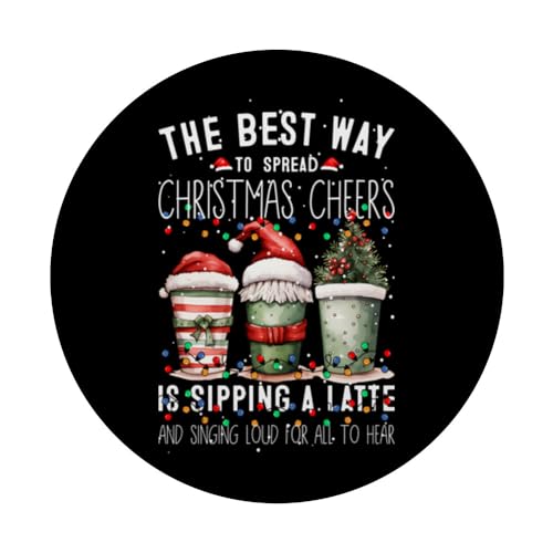 The Best Way To Spread Christmas Cheers Is With A Latte PopSockets Swappable PopGrip, Black - Image 3