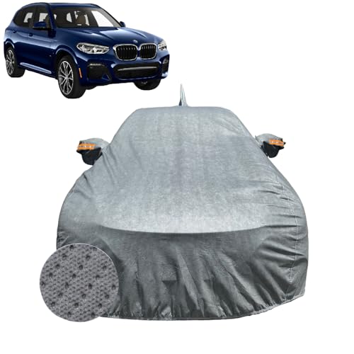 Image of Car Cover for BMW X3 (2018-2024) | 100% Waterproof Cover with Reflective Mirror Pockets | Dustproof, Scratchproof, Heatproof BMW X3 Car Cover |Soft Cotton Lining| Grey