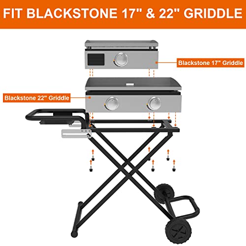 Tabletop Griddle Stand For Blackstone 22 17 Inch Grill, Heavy-Duty Foldable Griddle Cart With Wheels, Griddle Trolley Dining Table, Grill Replacement Part For Outdoor Camping Bbq Cooking Tailgating #TOP2