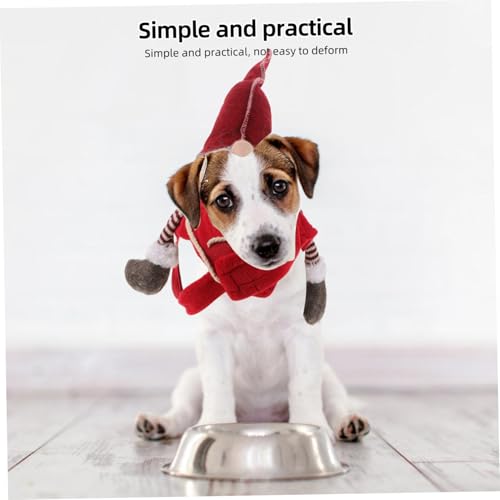 Disfraz de perro Santa Navidad traje cálido y transpirable miniatura 6