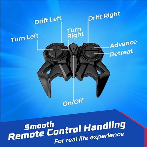 Image of Lifelong Remote Control Drift Car Black | 4x4 Stunt with Rechargeable Battery | Double-Sided High Speed 360 Rotating Flip Action | Shockproof & BIS Approved for Kids 3-12 Yrs (LLCRCDC03)
