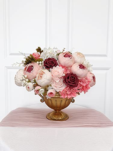 Facinoc Peonies Artificial Flowers Pink Bouquet Box Set Fake Peony Bulk For Diy Bridal Baby Shower Decorations Wedding Centerpieces For Table Faux Silk Floral Arrangement Party Home Decor Indoor #TOP5