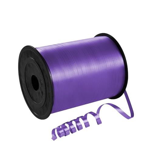 457m Ruban Violet 5mm Largeur,Ruban Bouclé pour Ballon Anneau Bouquets Couture Nœuds Brillant,Emballage de Cadeaux,Accessoire Décoration Bricolage,pour...