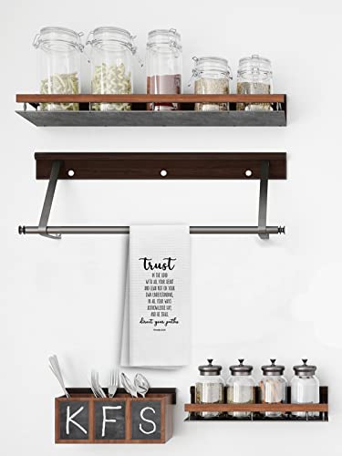 Tunw Christian Themed Kitchen Towels 16″×24″,Bible Verse Scripture Proverbs 3:5-6 Soft And Absorbent Kitchen Tea Towel Dish Towels Hand Towels,Christian Gifts For Women Faith Men Faith #TOP2