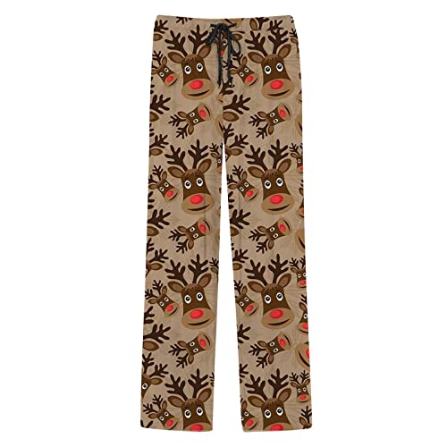 Mens Christmas Pajama Pants Flannel Lounge Trousers Drawstring Sleep Pants Santa PJ Bottoms Holiday Pajamas Pants3