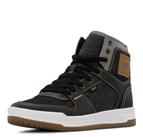 Lee | Daybreaker Hi Sneaker for Men | Comfortable Denim Men's Shoe | Everyday Men Footwear, Black...