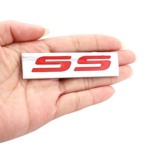 1Pc Metal Ss Emblem Fit For Gm Chevrolet Camaro Fender Trunk Sticker Decoration (Silver-Red) #TOP1