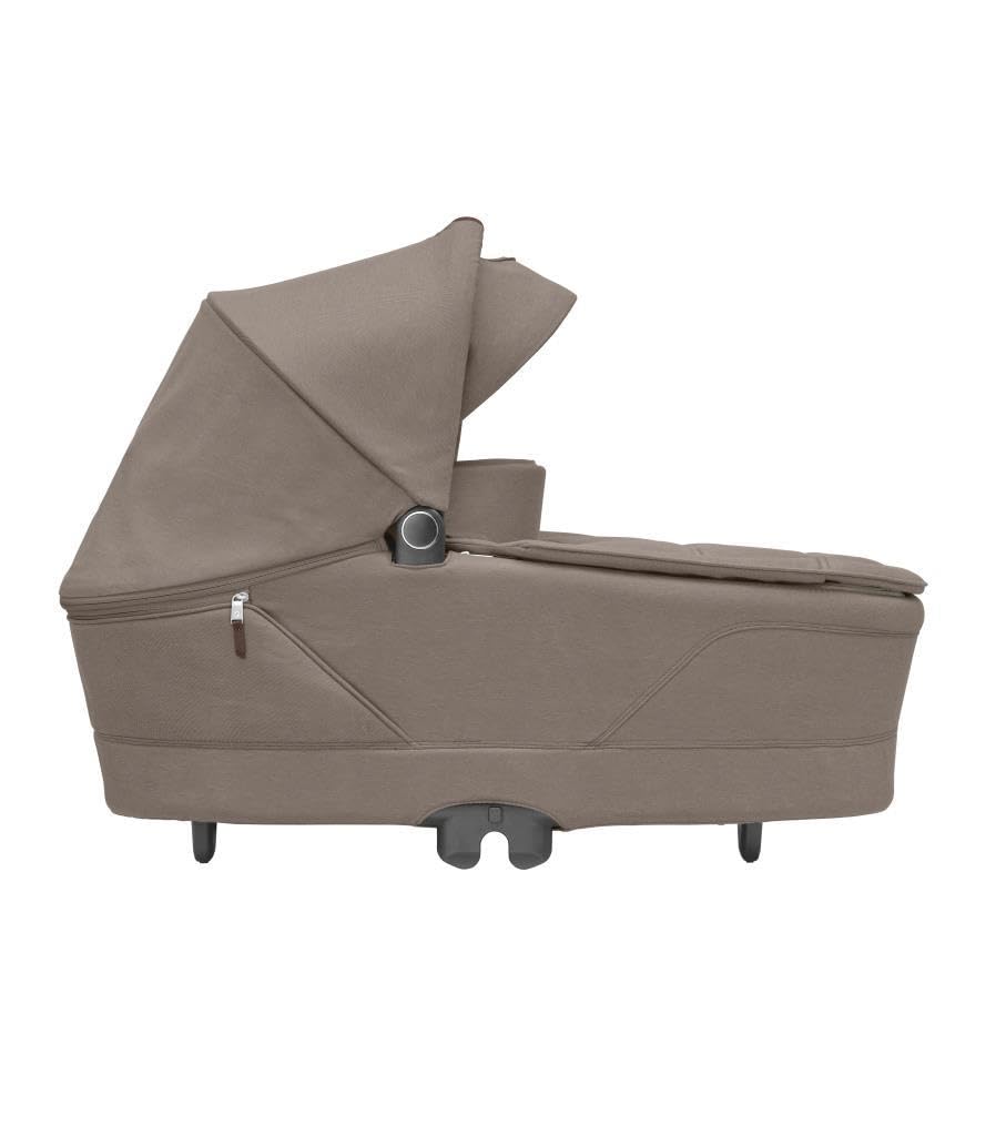 Maxi-Cosi Sense Navicella, spaziosa e confortevole, materasso memory foam traspirante, ClimaFlow, inclinazione SoothingSlope, sonno notturno, manico pelle vegana, Twillic Truffle