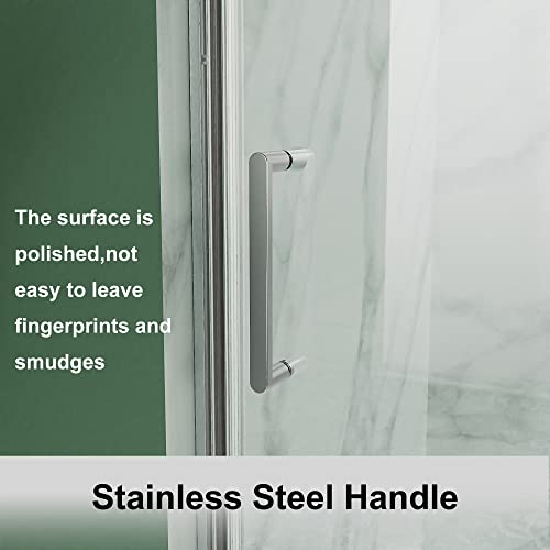 Exbrite Bathtub Shower Door ,56-60"W X 58"H Frameless Sliding Shower Door,5/16 In (8Mm) Thick Clear Tempered Glass Bathtub Door,Chrome Fnish,Tub Shower Door Can Be Installed Left Or Right #TOP2
