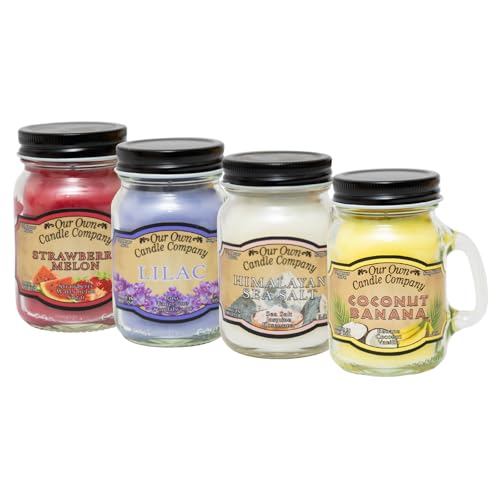 Our Own Candle Company Spring Mini Mason Jar Candles 4 Pack 3.5 oz Each