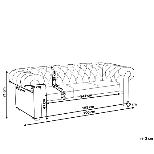 Beliani Sofa im englischen Stil Polsterbezug Patchwork bunt rosa Chesterfield – Bild 8