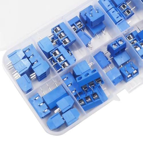 Zilimontt Accesorios de bloque de terminales de tornillo de montaje en PCB, conectores enchufables de paso de 0.2 pulgadas para cables de 18-26 AWG, clasificación de 150 V 6 A, compatible con cabezal