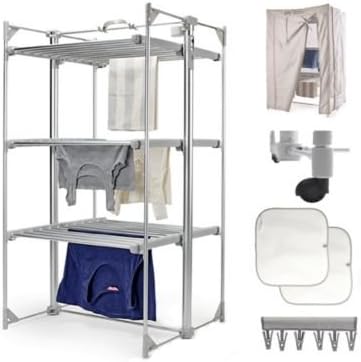 Deluxe 3-Tier Heated Clothes Airer & Accessories Pack