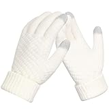 LikeGoods66 Guantes de invierno para mujer | Par de guantes de punto cálidos | Guantes de pantalla táctil para mujer | Guantes térmicos para ciclismo al aire libre Running Caza escalada Deporte