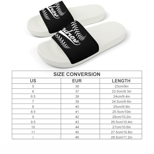 Custom Sports Slides Personalized Slippers - Baseball Sandals Quick Drying Softball Slippers Indoor Outdoor,Gifts for Men Youth Boy (White,Style 31)2