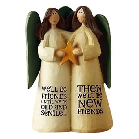 Angel Statues and Figurines Celebrating Friendship Gifts Home Decor, Memorial Friendship Sister Friend Sculpture Room Decor Desk Ornament, Birthday Festival Christmas Valentines Gifts for Friends Cover