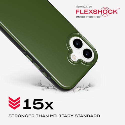 Image of Tech21 EvoDusk case for iPhone 16 Compatible with MagSafe - Impact Protection Case 15x Military Standard Tested - in Green /Black