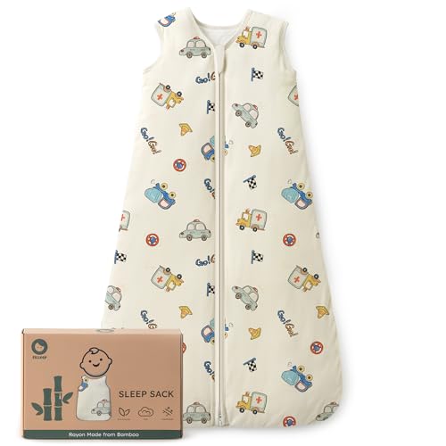 FILLEEP Baby Sleep Sack 6-12 Months Rayon Made From Bamboo 1.0 Tog Soft Wearable Blanket Baby Sleeping Bag for Infant Newborn 2-Way Zipper Toddler Sleep Sacks