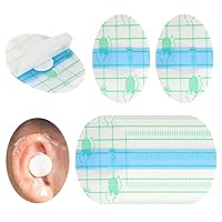 LUCKNIGHT 120 Stück Wasserdicht Ohr Patches, Ultradünne Transparente Ohrabdeckungen Ohr Wasserdichte Aufkleber Erwachsene Ohrenschützer Wasser Kinder Waterproof Ear Stickers 6.8 x 4.4 cm