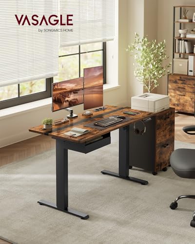 VASAGLE Höhenverstellbarer Schreibtisch elektrisch, 120 x 60 cm – Ansicht 2
