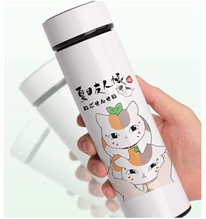 Amazon.co.jp: 夏目友人帳 水筒 カップ 温度表示 魔法瓶 ニャンコ先生
