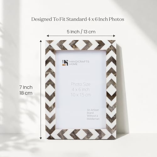 Image of Handicrafts Home Cortica 4x6 Picture Frame Set of 2, Vintage Photo Frames for Wall or Tabletop Display, Family Wall Decor, Gallery Wall Frame Set, Wall Display-Resin Inlay.Candy Cane Collection.