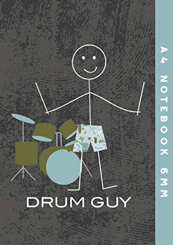 A4 Notebook 6mm: Drum Guy Lined Exercise Book