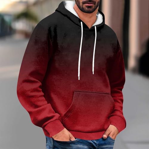 Fall Winter Trendy Gradient Color Hoodies for Men Casual Long Sleeve Workout Pullover Hooded Sweatshirts with Pocket2