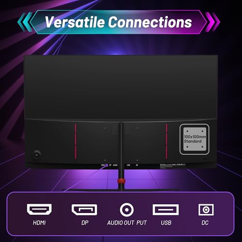 Image of 27 Inch Curved 180Hz Gaming Monitor, 1800R Curved Gaming Monitor, 1ms MPRT, FHD(1920x1080P), Freesync, HDMI2.0,DP1.4, VESA Mountable(DP&HDMI Cable Incl.)