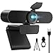 Produktbild Hulier Webcam mit Mikrofon, 1080P HD Streaming USB Webcam für PC, Mac, Laptop, Webkamera mit Abdeckung, Stativ, USB-Webcam für YouTube, Skype, Videoanrufe, Studium, Konferenz (Black)
