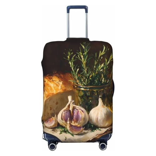 Bread And Oil Elastic Travel Luggage Cover, Washable Spandex Suitcase Protector, Anti-Scratch Fits 18-32 Inch