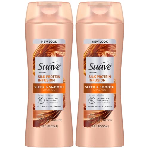 Suave Shampoo, Silk Protein Infusion Sleek & Smooth - Hair Treatment For Dry, Damaged Hair, Anti-Frizz Moisturizing Shampoo For Women, 12.6 Fl Oz (Pack Of 2) #TOP15