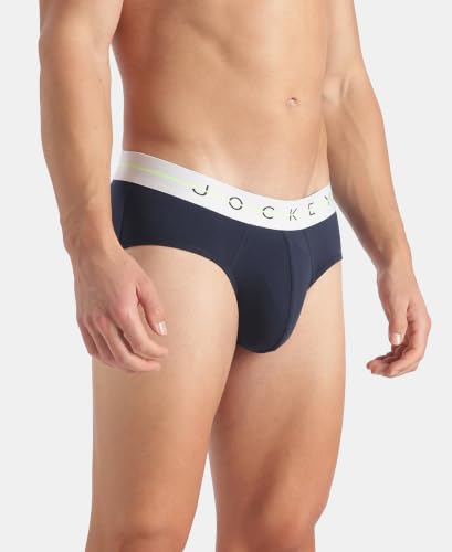 Image of Jockey NY15 Men Super Combed Cotton Elastane Stretch Solid Brief with Ultrasoft Waistband (Pack of 2)