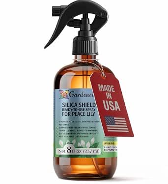 Gardenera Silica Shield Liquid Silicon Plant Supplement for Peace Lilies, Ready-to-Use Foliar Spray, 8 oz