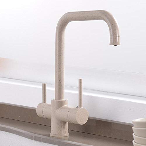 Robinet cuisine 3 voies cuivre mitigeur eau pure chaud froid pour évier