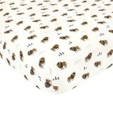 Hudson Baby Unisex Baby Cotton Fitted Crib Sheet, Wild Buffalo, One Size