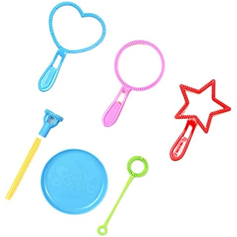 Bubble Wands Set 6Pcs Outdoor Activities Large Bubbles Maker Wand Kids Creative Bubble Making Wands for Birthday Party Games (Random Color) Cover