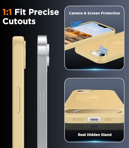 Image of Magnetic Compatible with iPhone 17e Case & iPhone 16e Case,[Built-in Invisible Kickstand][Compatible with MagSafe][Military Grade Shockproof] Slim Translucent Matte Case for iPhone 16e /17e 6.1 inch