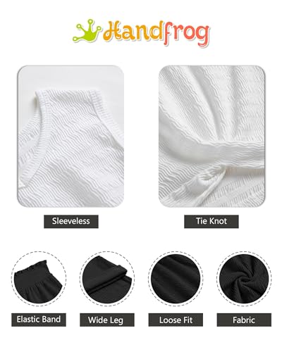 Image of Girls' Clothing Sets Sleeveless Bow Crop Top Wide Leg Linen Pants 2026 Summer Outfits Cute Kids Clothes
