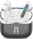 Wireless Earbuds, Bluetooth 5.4 Headphones in Ear 3D Bass Stereo, 40H Wireless Earphones with 4 ENC Noise Cancelling Mic, IP7 Waterproof Bluetooth Earbuds, AI-Enhanced Calls for Android iOS, Grey