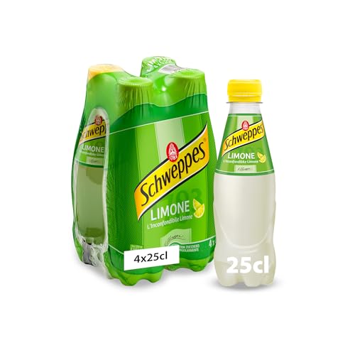 Schweppes, Bibita Gassata al Limone, Confezione da 4x0,25 L, Gusto