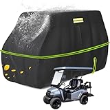 moveland Heavy Duty 650D Golf Cart Cover for 2/2+2/4 Passengers EZGO, Club Car and Yamaha, All Weather Outdoor Protection Weatherproof