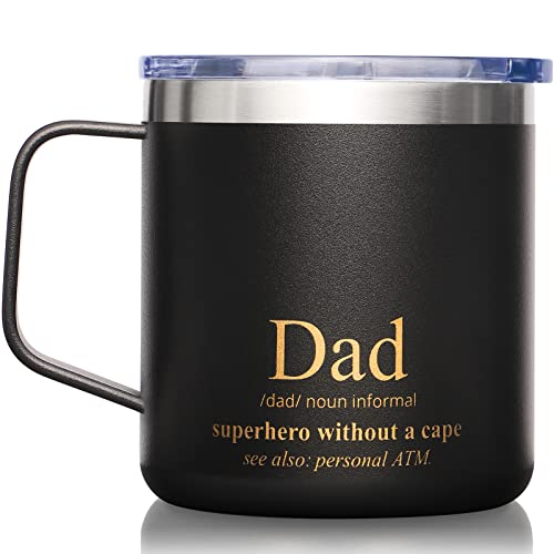 Fimibuke Fathers Day Dad Gifts From Daughter & Son & Kids - 10 Oz Insulated Coffee Mug Birthday Gift For Father, Father-In-Law, New Dad, Husband, Men, Him - Funny Dad Definition Tumbler Cup Gift #TOP4