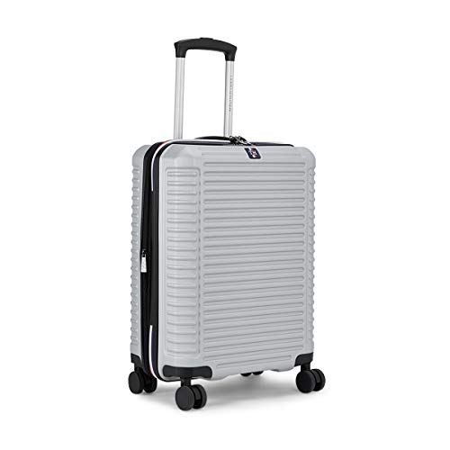 Image of Tommy Hilfiger Hummer Hardsided Cabin Luggage Trolley Bag for Travel - 56.5cms, Grey Small 8 Wheel Unisex Bag
