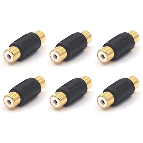 VCE 6-Pack Gold Plated RCA Female to RCA Female Coupler,Compatible with Phono,Speaker,RCA Cable,Amplifier Cover