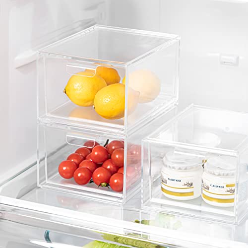 Hblife Pack Of 2 Stackable Makeup Organizer Drawers Clear Plastic Bathroom Organizers Comestic Container Organization And Storage Bins For Vanity #TOP5